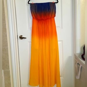 Bisou Bisou sunset ombre maxi dress